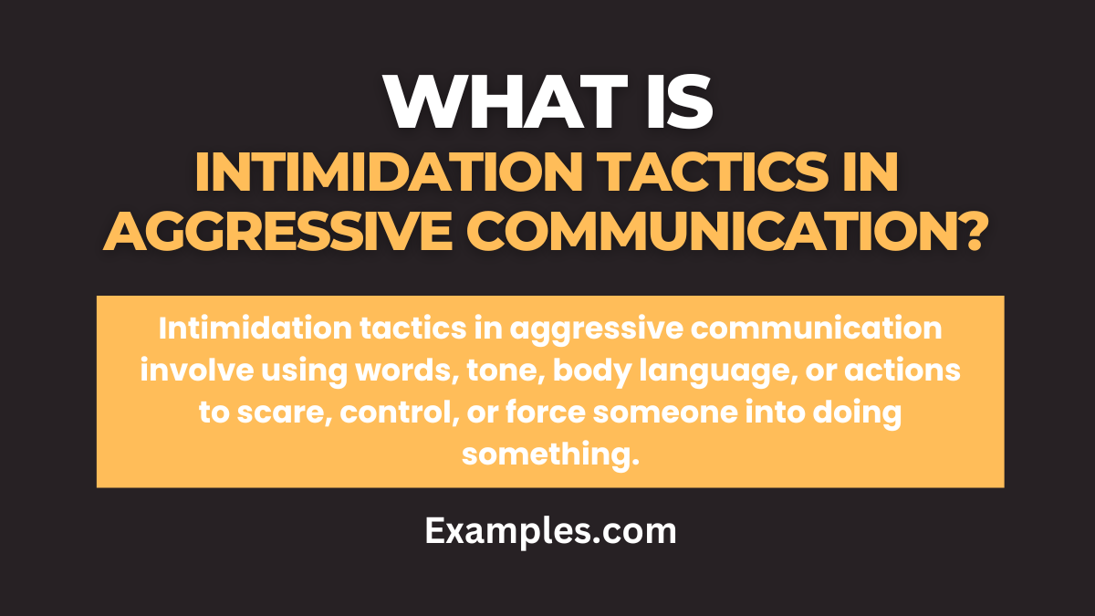 what is intimidation tactics in aggressive communication