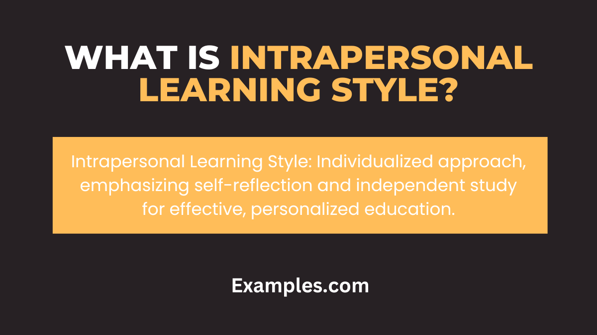 what is intrapersonal learning style 1