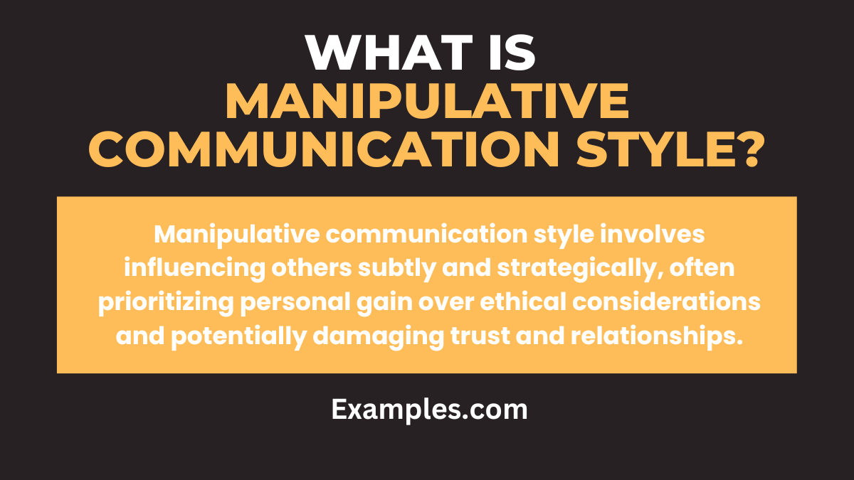 what is manipulative communication style