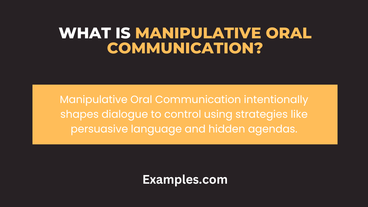 what is manipulative oral communication