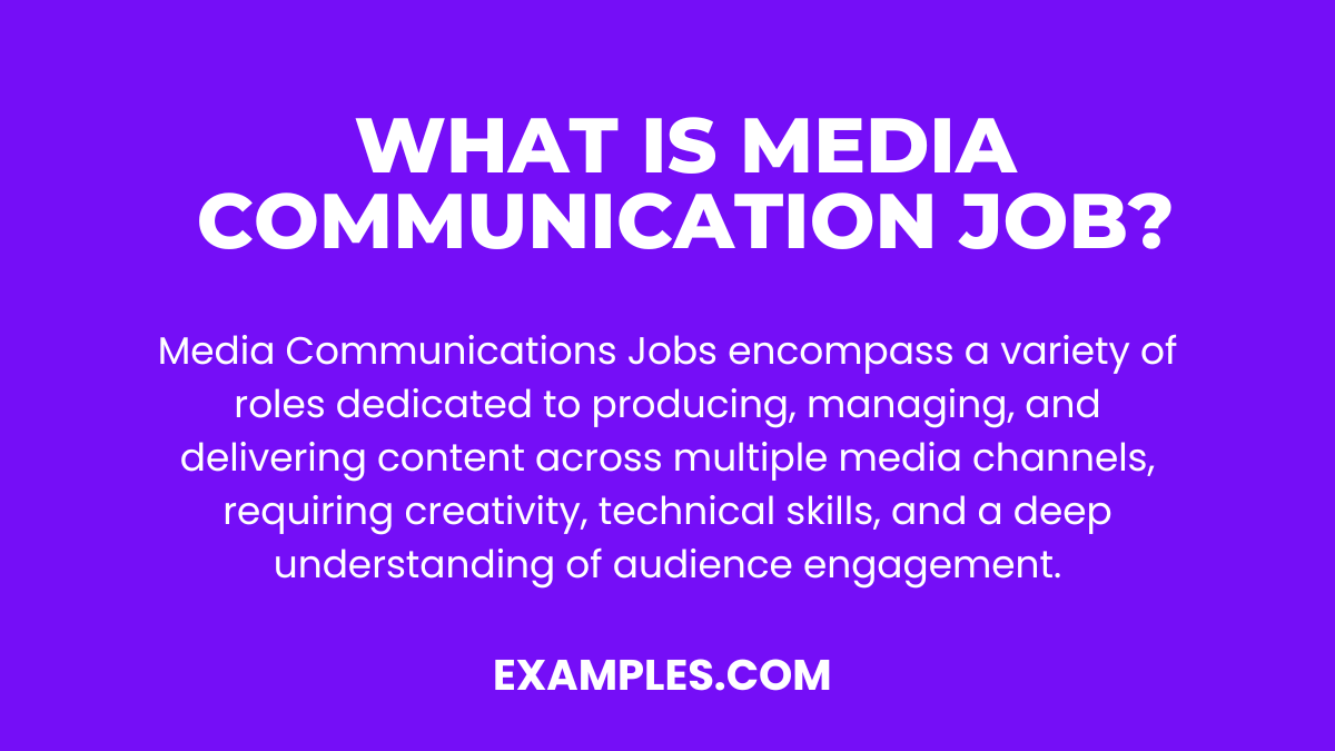 what is media communications job