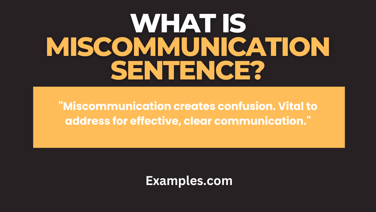 what is miscommunication sentence
