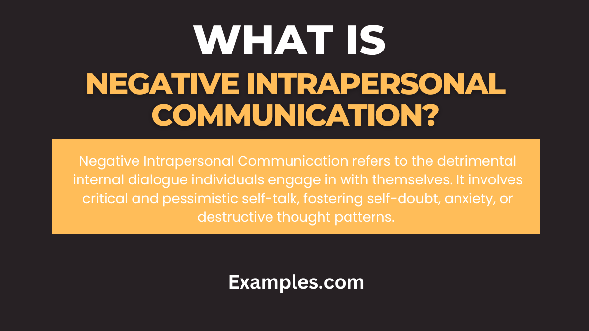 what is negative intrapersonal communication