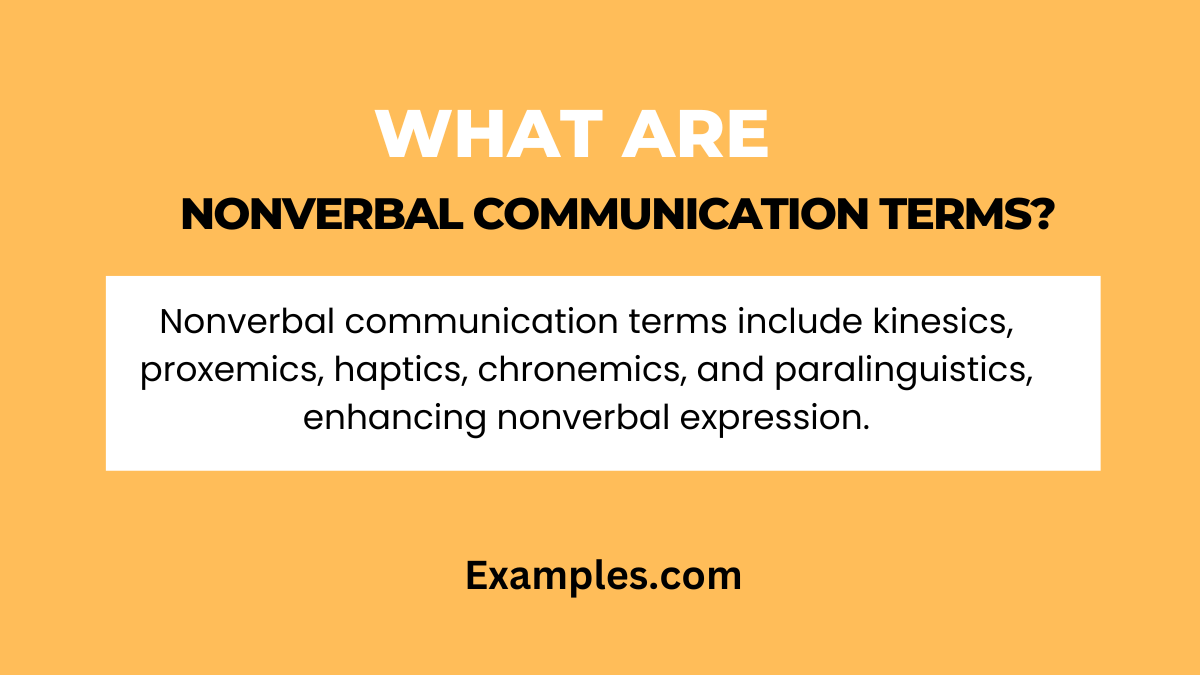 what is nonverbal communication terms