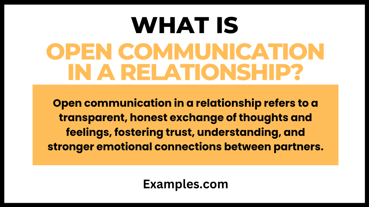 what is open communication in a relationship