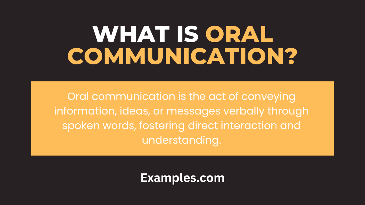 what is oral communication definition