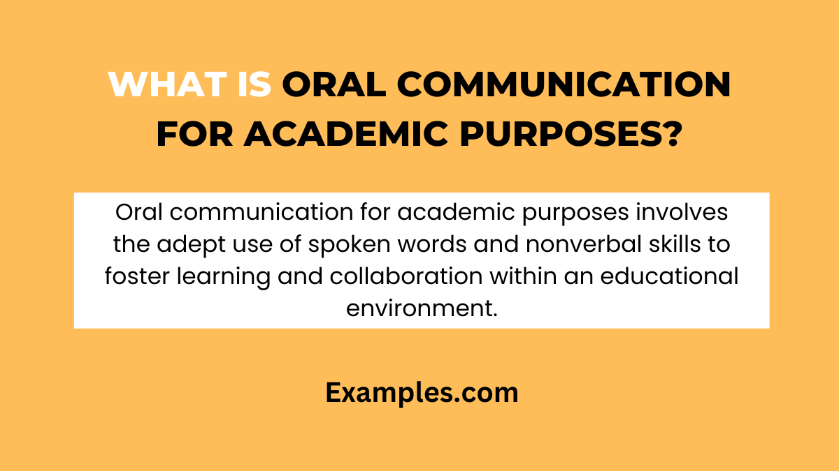 what is oral communication for academic purposes