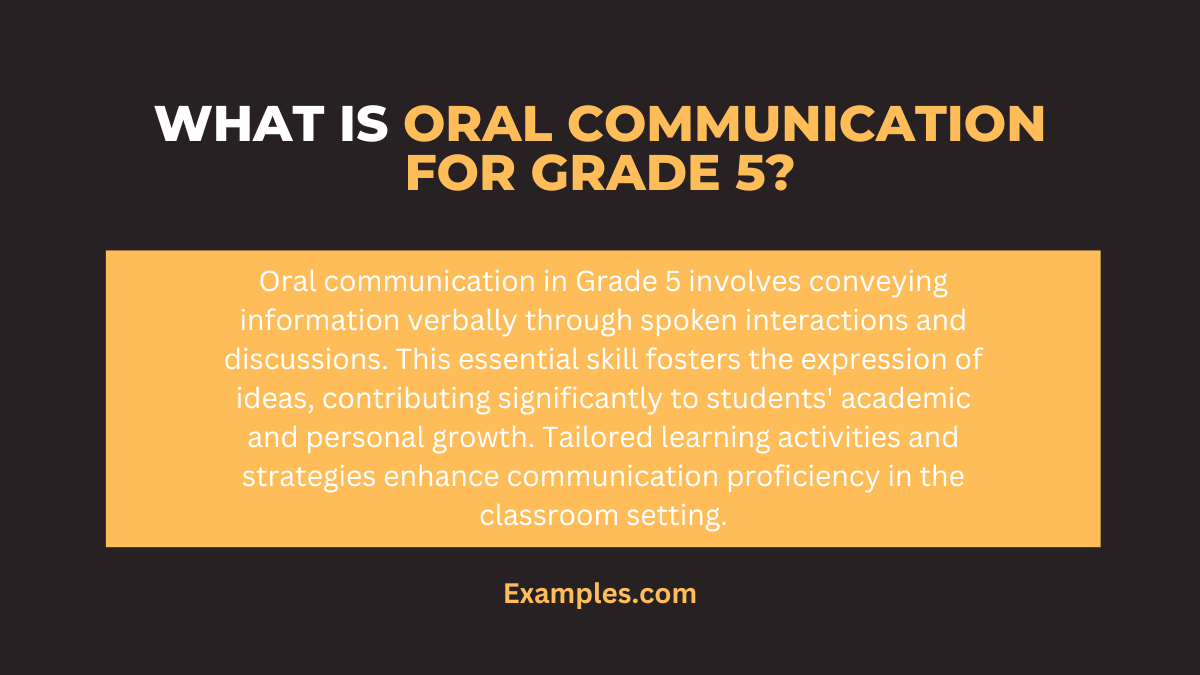 what is oral communication for grade 5