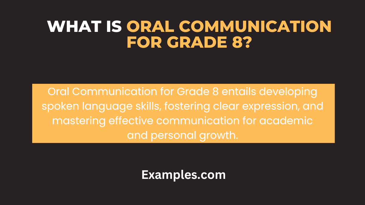 what is oral communication for grade 8