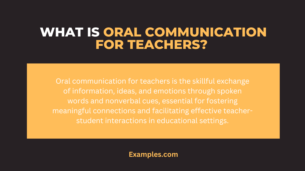 what is oral communication for teachers 