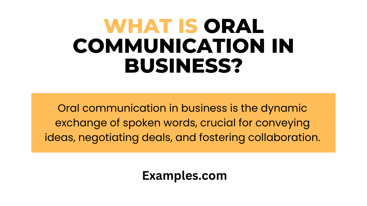 what is oral communication in business