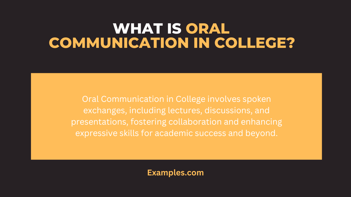What is Oral Communication in Colleges