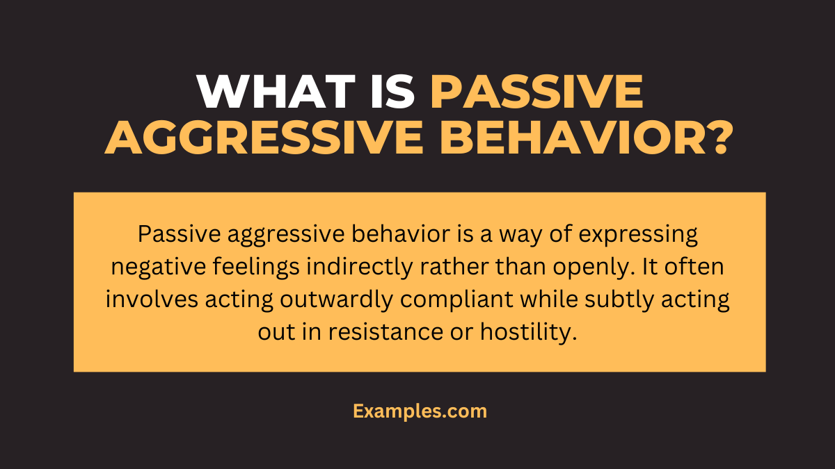 what is passive aggressive behaviors