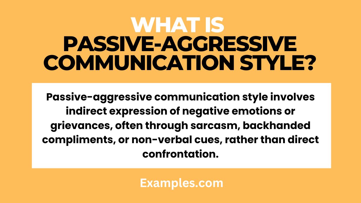 what is passive aggressive communication style