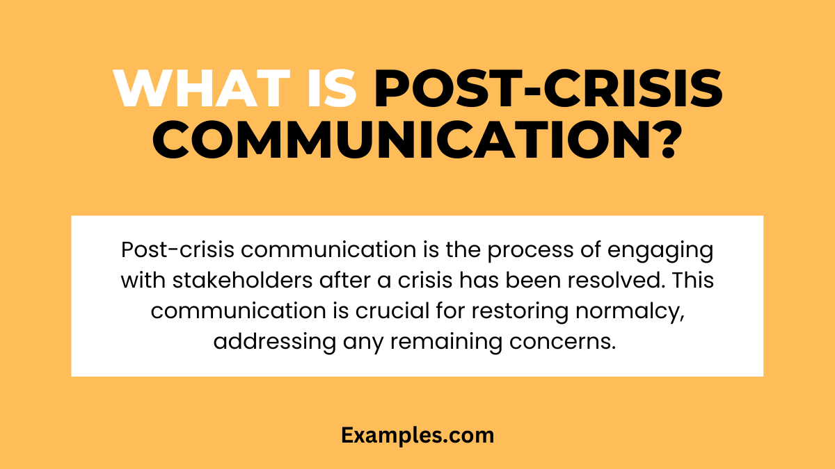 What is Post-Crisis Communication