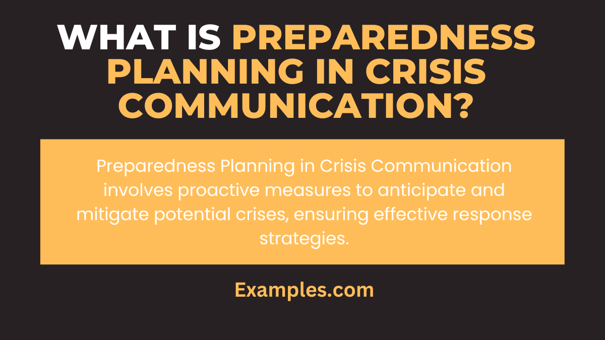 what is preparedness planning in crisis communication