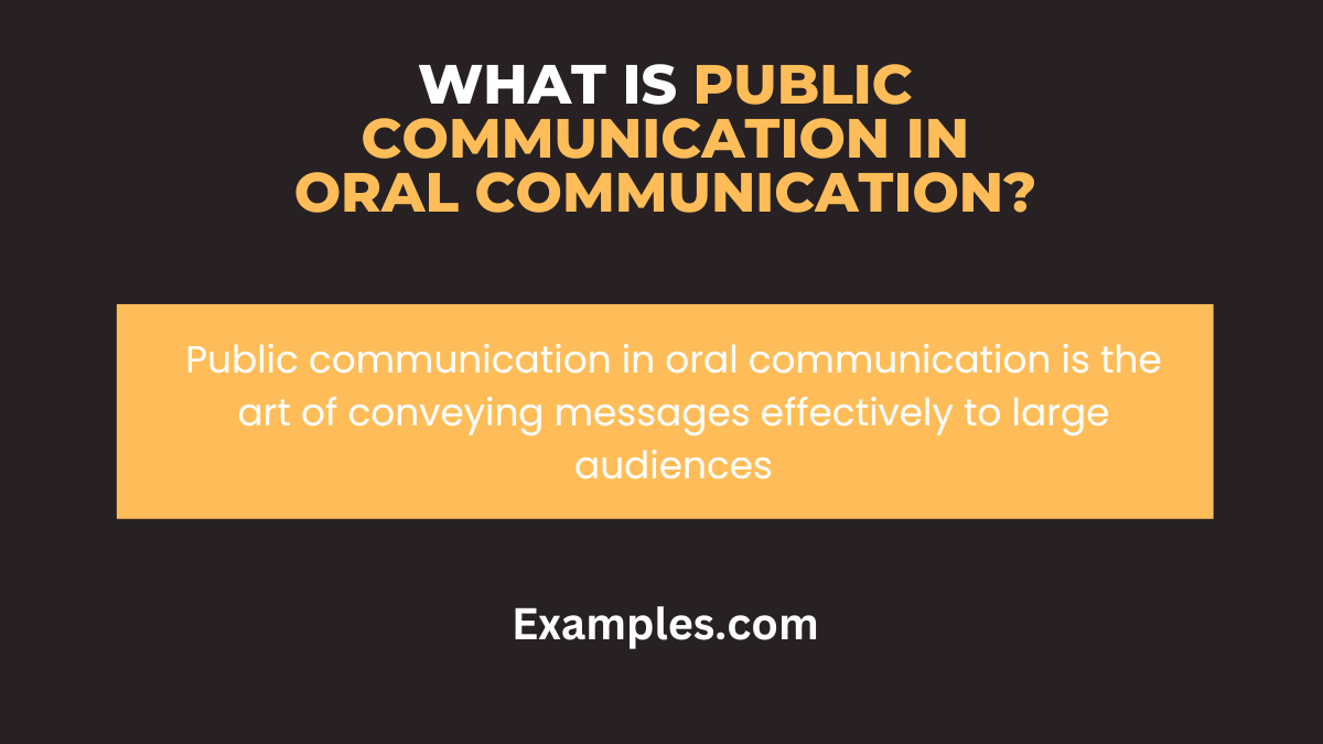 what is public communication in oral communication