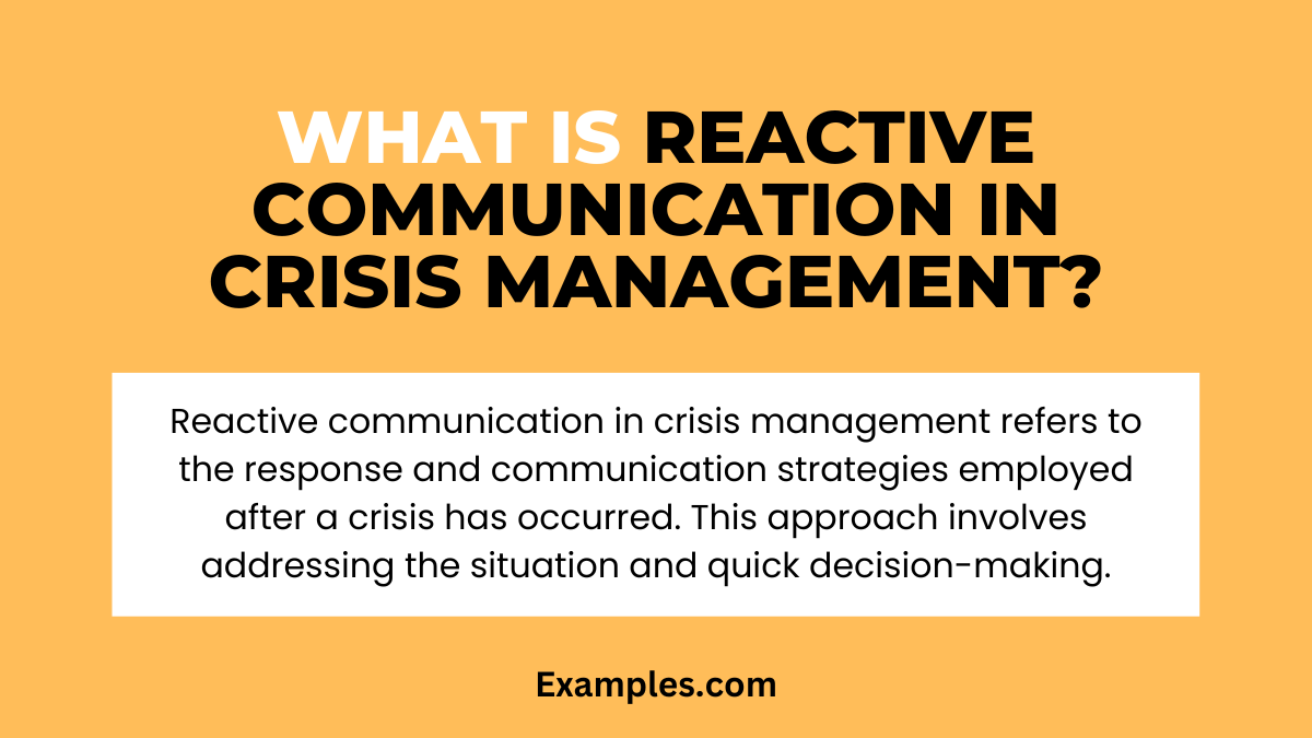 what is reactive communication in crisis management