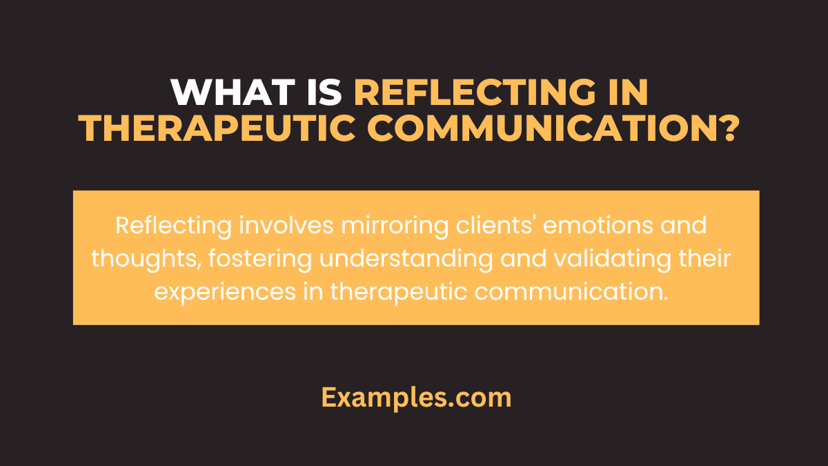 what is reflecting in therapeutic communication