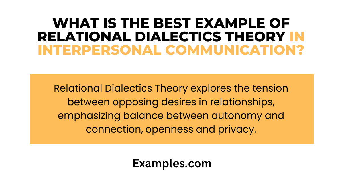 Relational Dialectics Theory in Interpersonal Communication Examples, PDF
