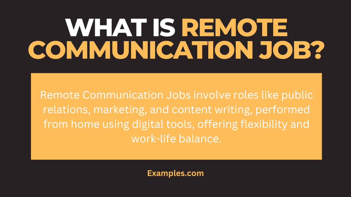 what is remote communication jobs