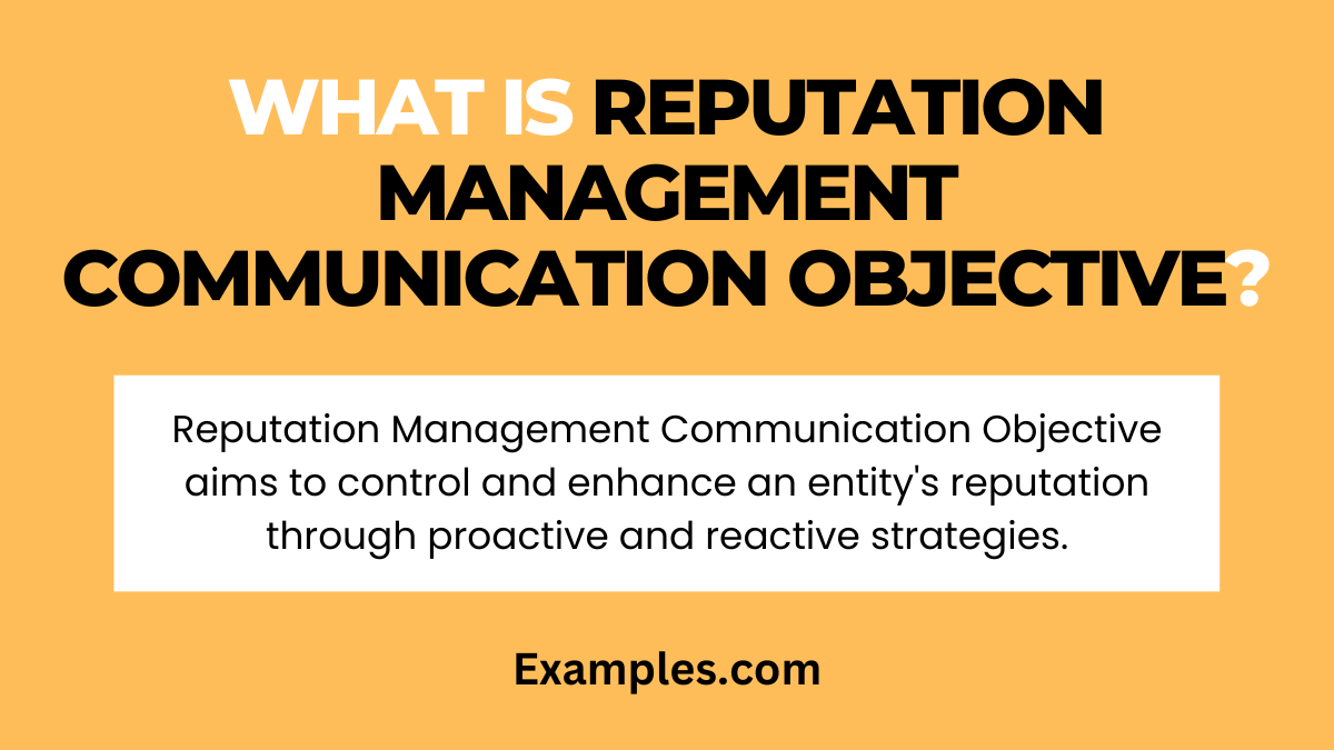 what is reputation management communication objective