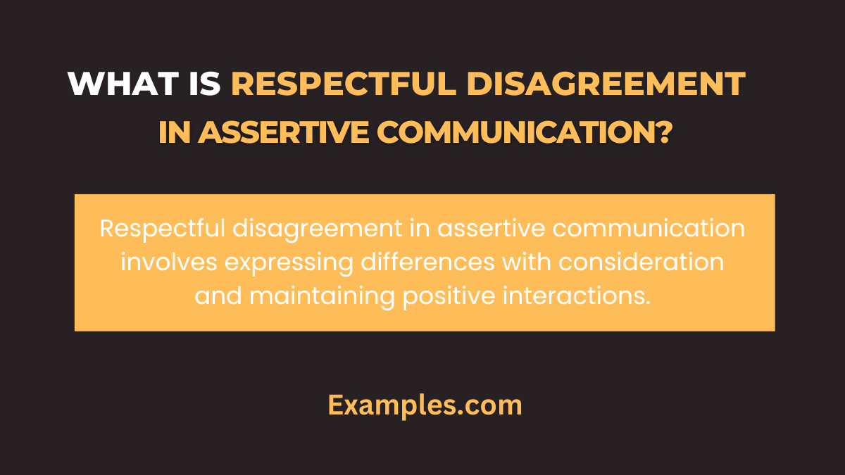 what is respectful disagreement in assertive communication