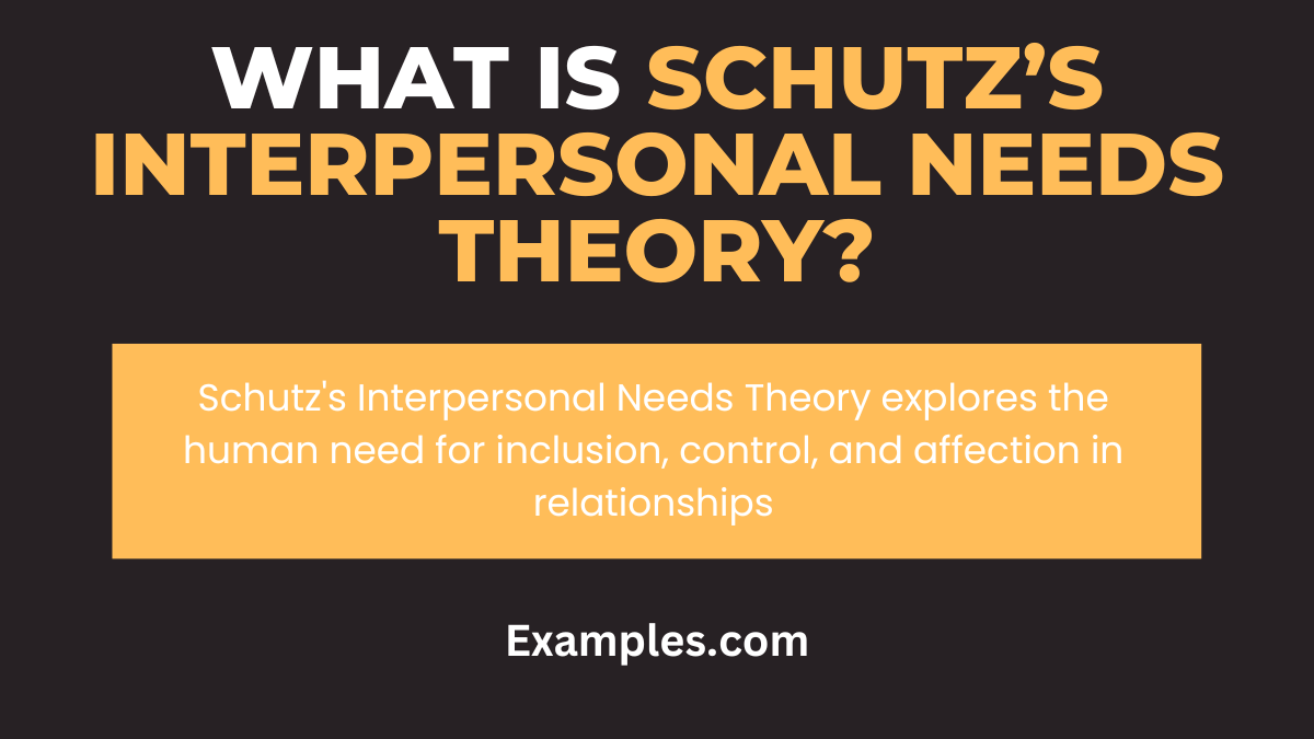 What is Schutz’s Interpersonal Needs Theory