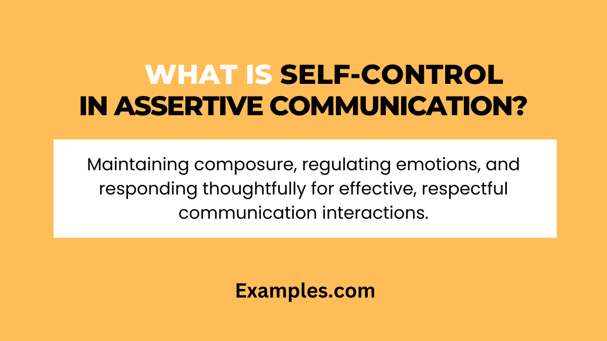 what is self control in assertive communication