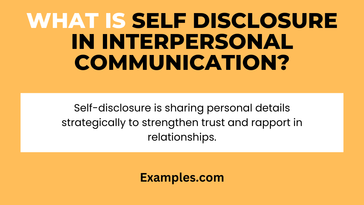 what is self disclosure in interpersonal communication
