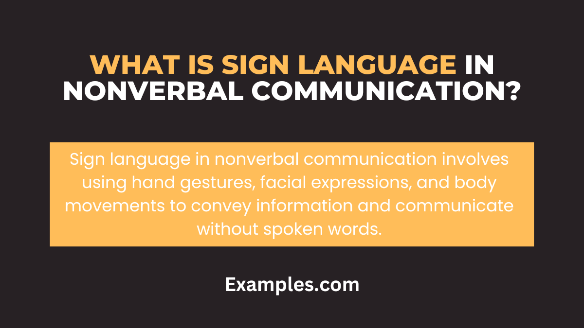 is sign language a non verbal communication