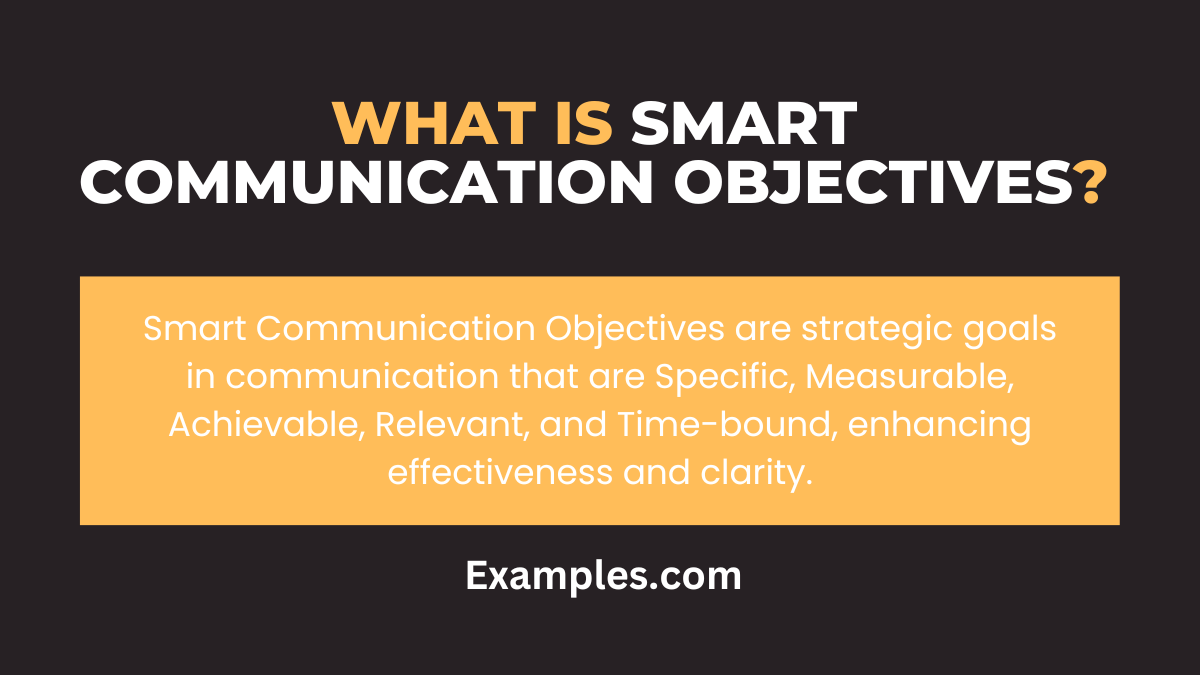 Smart Communication Objectives Examples Pdf