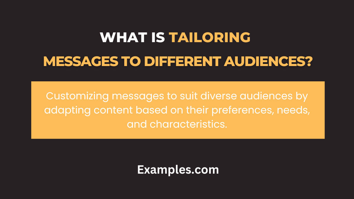 what is tailoring messages to different audience
