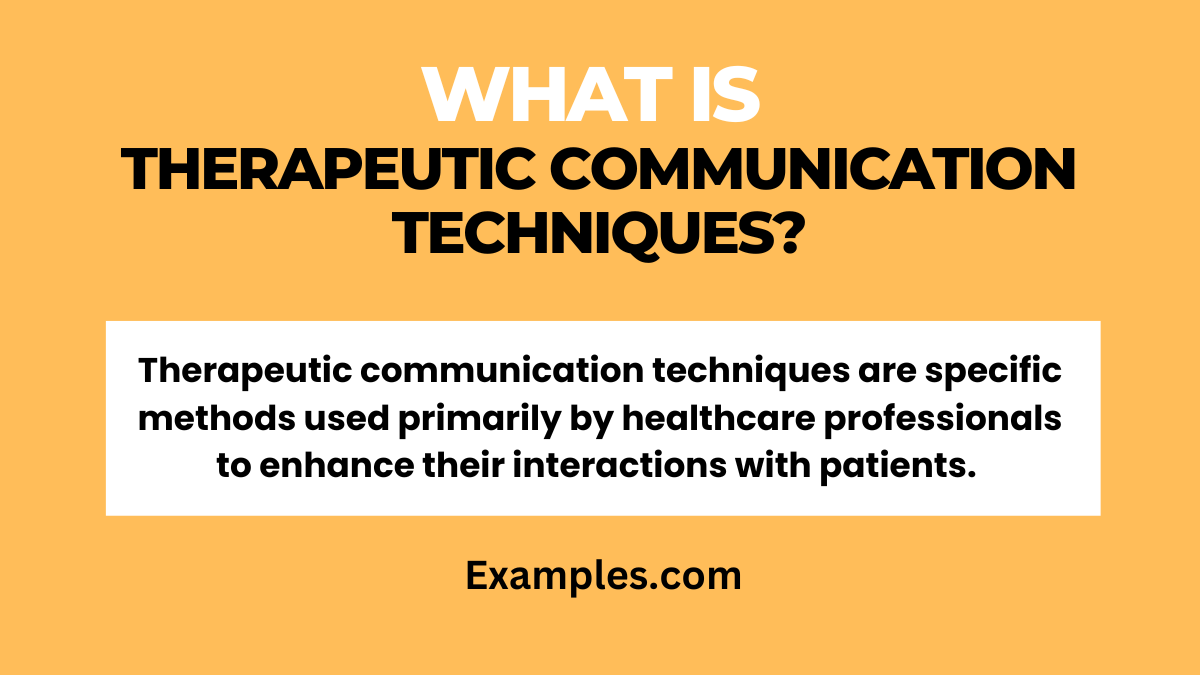 what is therapeutic communication techniques1
