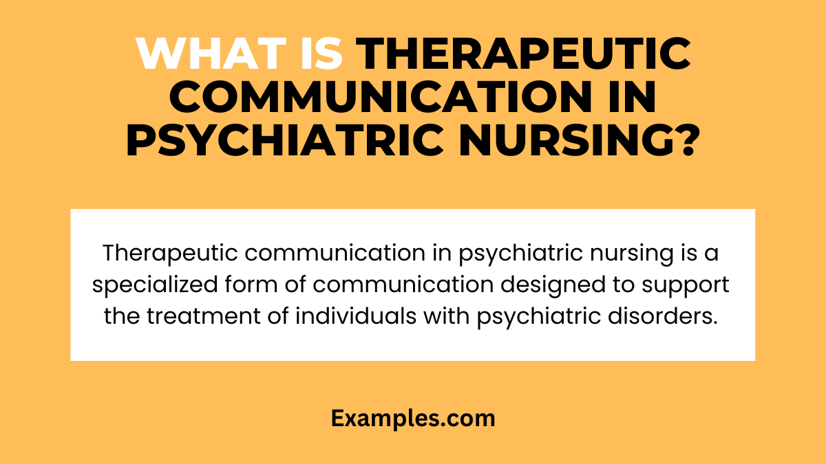 Therapeutic Communication in Psychiatric Nursing: Examples, Techniques, Pdf