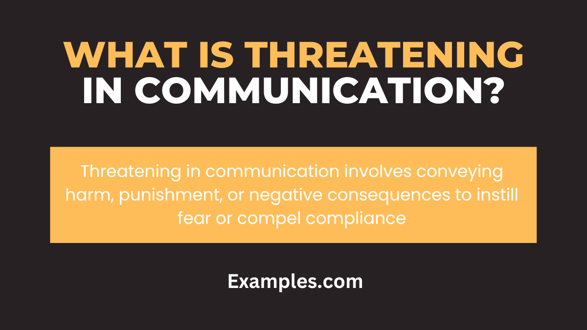 what is threatening in communication