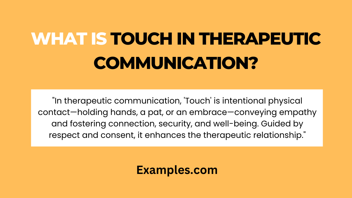what is touch in therapeutic communication