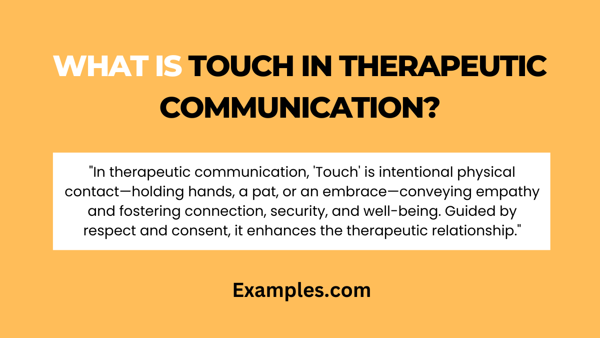 Touch in Therapeutic Communication Examples