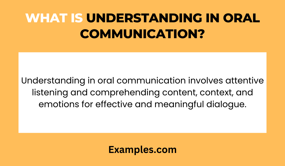 what is understanding in oral communication