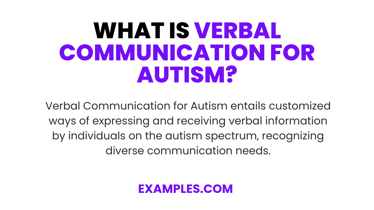 what is verbal communication for autism
