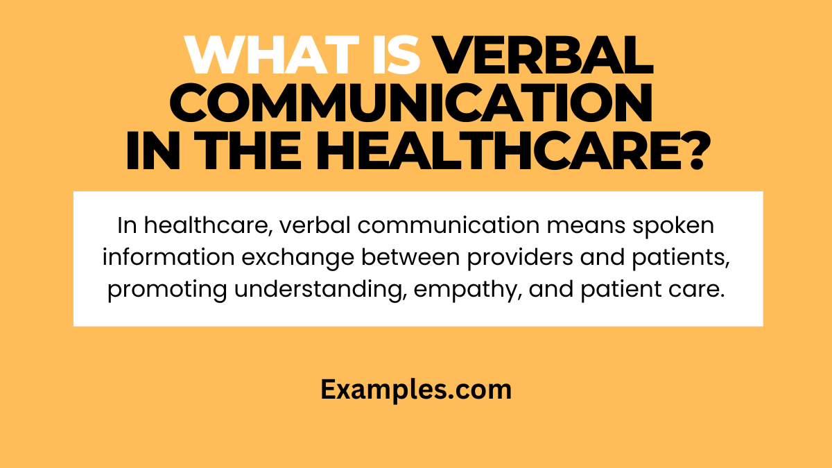 what is verbal communication in the healthcare