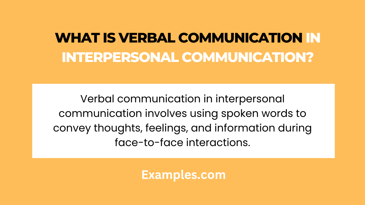 what is verbal communication