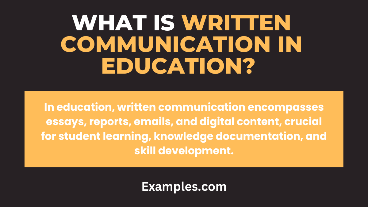 what is written communication in education 2
