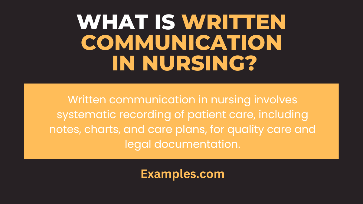 what is written communication in nursing