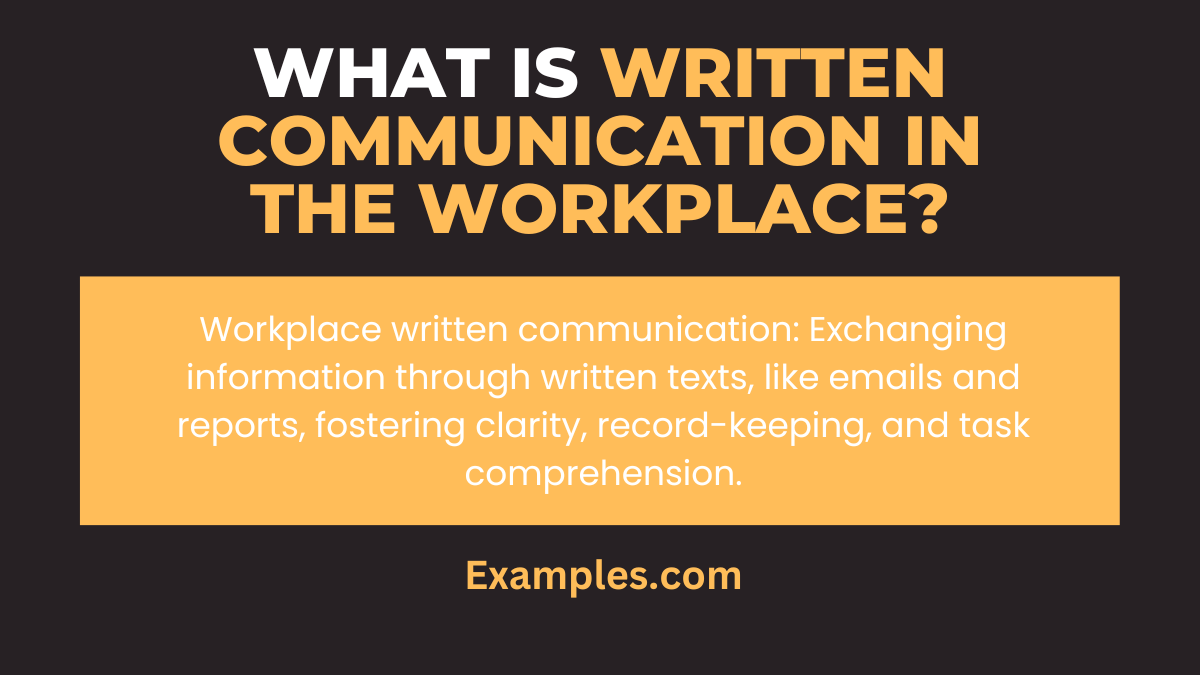 what is written communication in the workplace