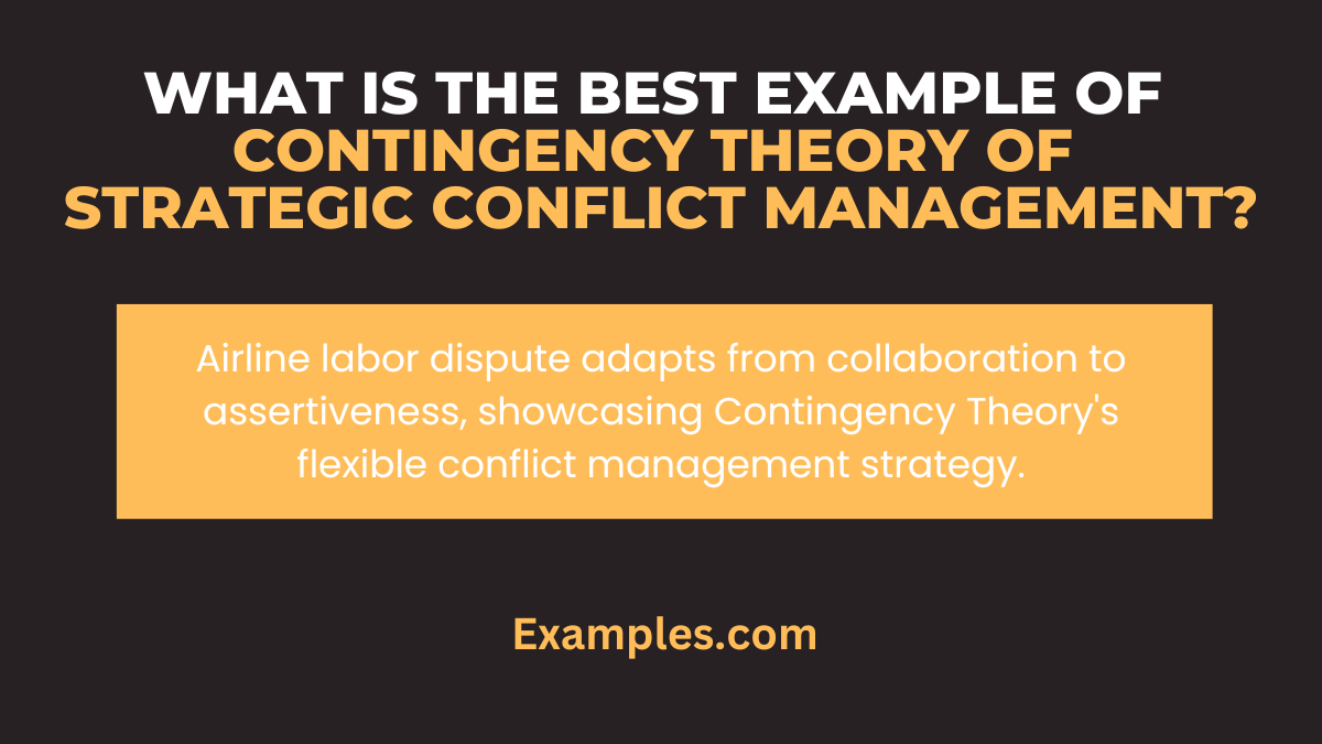 what is a best example of contingency theory of strategic conflict management