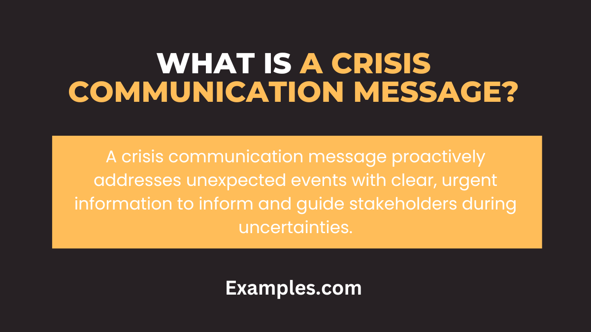 what is a crisis communication message