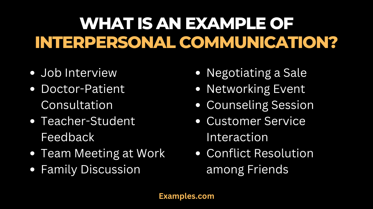 what is an example of interpersonal communication