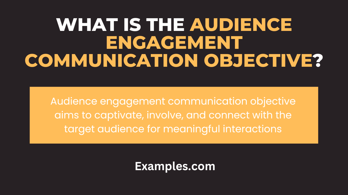 what is the audience engagement communication objective