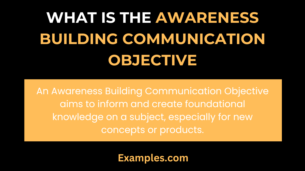 what is the awareness building communication objective